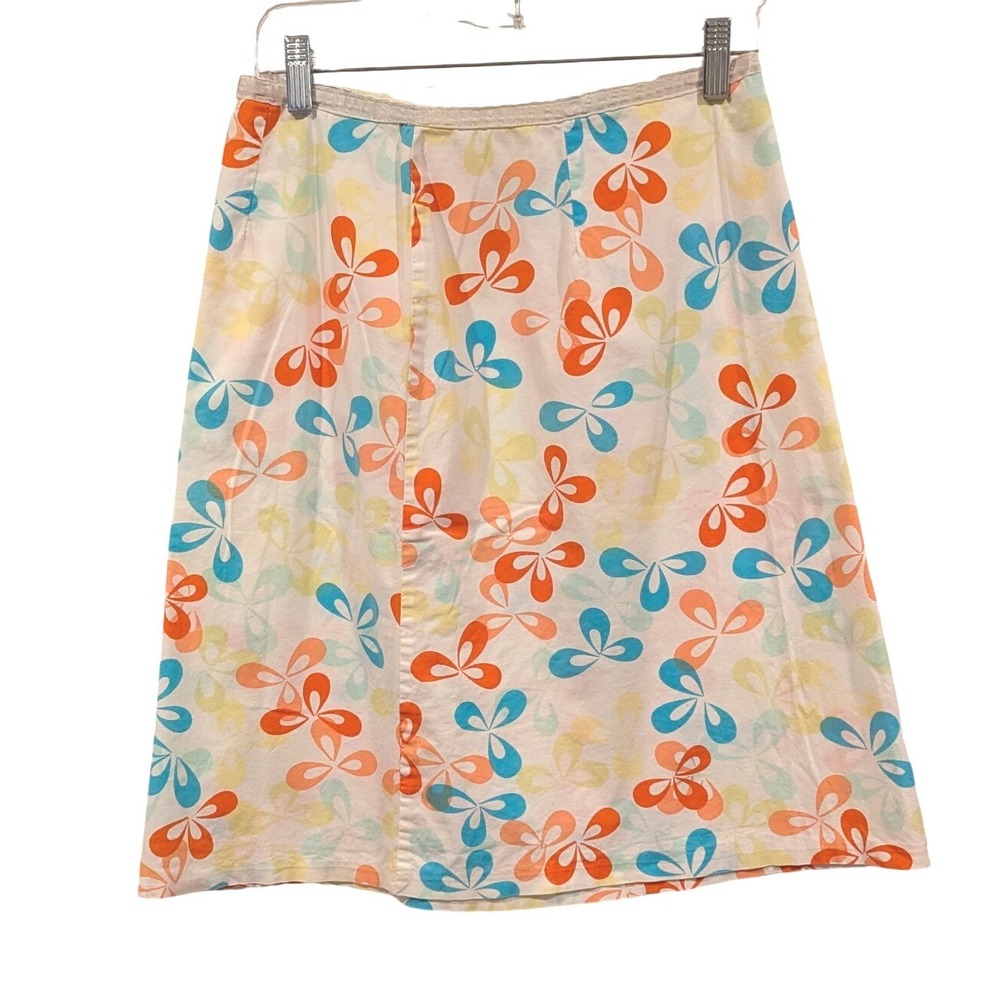 Lapis Butterfly Floral Print‎ White A Line Skirt Size S Retro 90s Y2k style